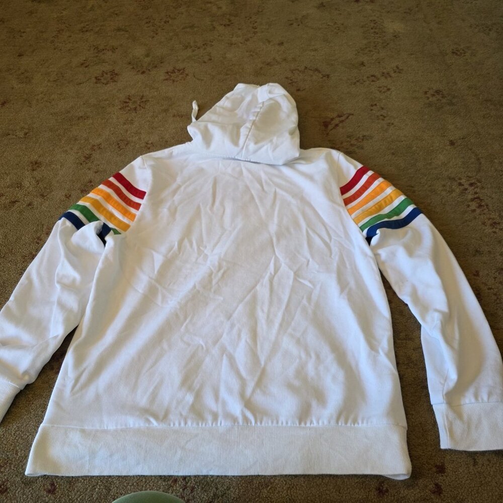 Coco + Carmen Hooded Sweatshirt With Six Stripes Unisex Size S/M - Picture 3 of 10